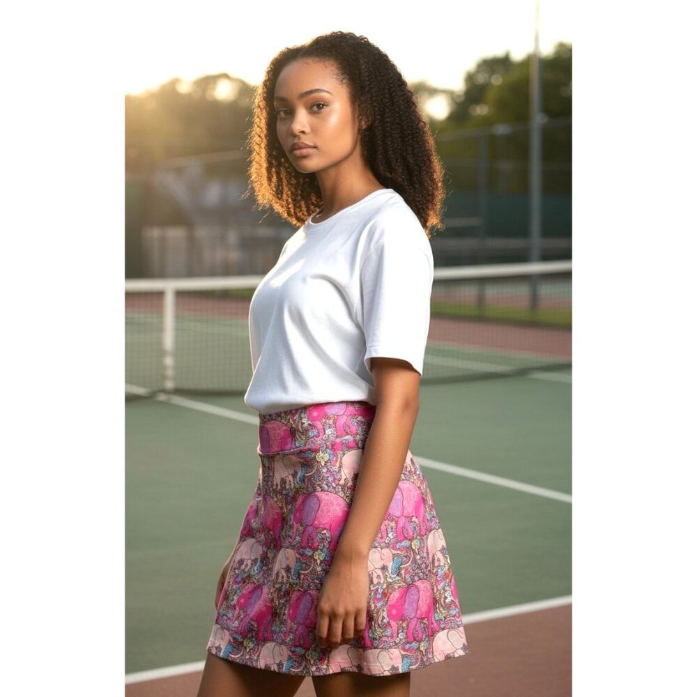B Skinz Elephants Paisley Print Golf Tennis Skort Womens Small Casual Pockets - Picture 10 of 10